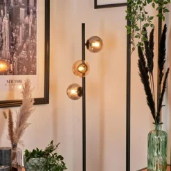 hofstein Lampadaire - Verre Remaisnil Ambre, Fumé, 3 lumières