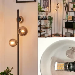 hofstein Lampadaire - Verre Remaisnil Fumé, 3 lumières