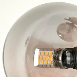 hofstein Lampadaire - Verre Remaisnil Fumé, 3 lumières