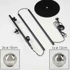 hofstein Lampadaire - Verre Remaisnil Fumé, 3 lumières