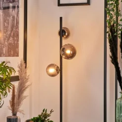 hofstein Lampadaire - Verre Remaisnil Fumé, 3 lumières