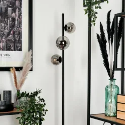 hofstein Lampadaire - Verre Remaisnil Fumé, 3 lumières