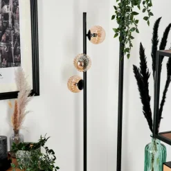 hofstein Lampadaire - Verre Remaisnil Ambre, 3 lumières