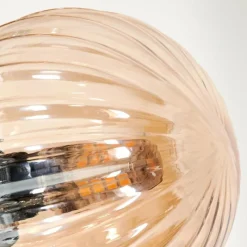 hofstein Lampadaire - Verre Remaisnil Ambre, 3 lumières