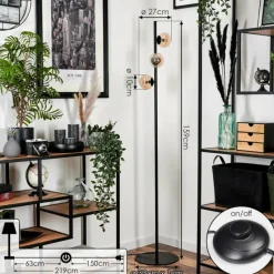 hofstein Lampadaire - Verre Remaisnil Ambre, 3 lumières