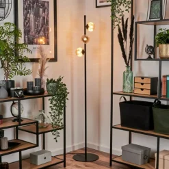 hofstein Lampadaire - Verre Remaisnil Ambre, 3 lumières