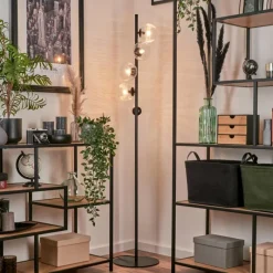 hofstein Lampadaire - Verre Remaisnil Clair, 5 lumières