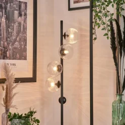 hofstein Lampadaire - Verre Remaisnil Clair, 5 lumières