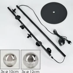 hofstein Lampadaire - Verre Remaisnil Fumé, 6 lumières