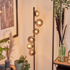 hofstein Lampadaire - Verre Remaisnil Fumé, 6 lumières