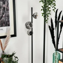 hofstein Lampadaire - Verre Remaisnil Clair, Fumé, 3 lumières