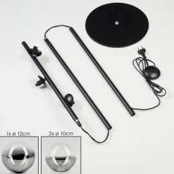 hofstein Lampadaire - Verre Remaisnil Clair, Fumé, 3 lumières