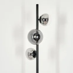 hofstein Lampadaire - Verre Remaisnil Clair, Fumé, 3 lumières