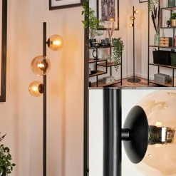 hofstein Lampadaire - Verre Remaisnil Ambre, 3 lumières