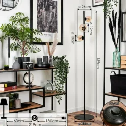 hofstein Lampadaire - Verre Remaisnil Ambre, 3 lumières