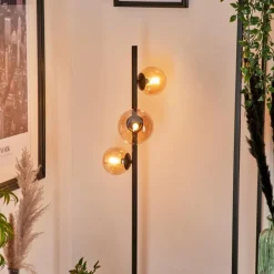 hofstein Lampadaire - Verre Remaisnil Ambre, 3 lumières