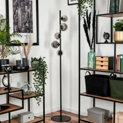 hofstein Lampadaire - Verre Remaisnil Fumé, 5 lumières