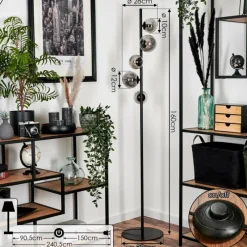 hofstein Lampadaire - Verre Remaisnil Fumé, 5 lumières