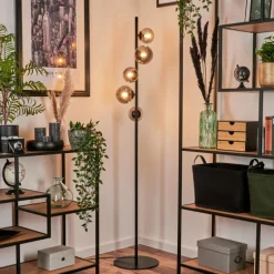 hofstein Lampadaire - Verre Remaisnil Fumé, 5 lumières