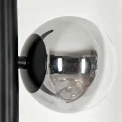 hofstein Lampadaire - Verre Remaisnil Clair, Fumé, 6 lumières