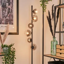 hofstein Lampadaire - Verre Remaisnil Clair, Fumé, 6 lumières