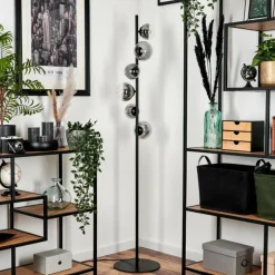 hofstein Lampadaire - Verre Remaisnil Clair, Fumé, 6 lumières