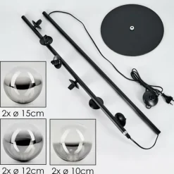 hofstein Lampadaire - Verre Remaisnil Clair, Fumé, 6 lumières