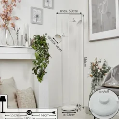 hofstein Lampadaire Vouzy Blanc, 2 lumières