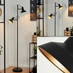 Lampes Dorées-hofstein Lampadaire Vouzy Noir, 2 lumières