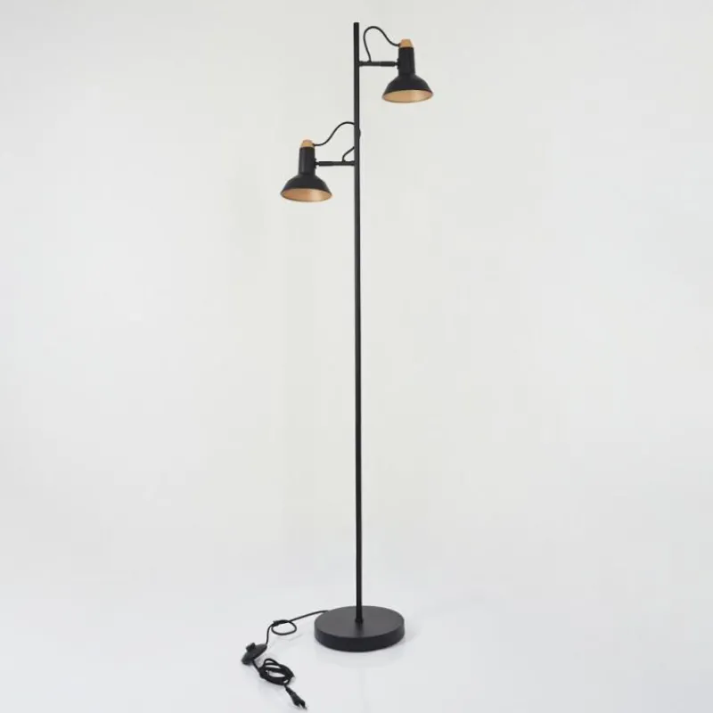 Lampes Dorées-hofstein Lampadaire Vouzy Noir, 2 lumières
