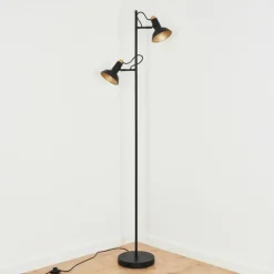 Lampes Dorées-hofstein Lampadaire Vouzy Noir, 2 lumières