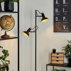 Lampes Dorées-hofstein Lampadaire Vouzy Noir, 2 lumières