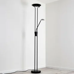 hofstein Lampadaire Abiqua LED Noir, 2 lumières