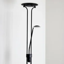 hofstein Lampadaire Abiqua LED Noir, 2 lumières