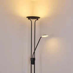 hofstein Lampadaire Abiqua LED Noir, 2 lumières