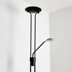 hofstein Lampadaire Abiqua LED Noir, 2 lumières