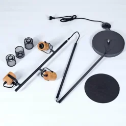 hofstein Lampadaire Agrons Noir, 3 lumières