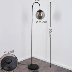 hofstein Lampadaire Agropoli Noir, 1 lumière