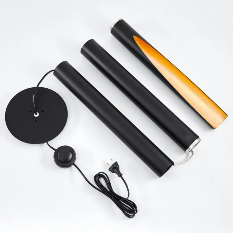 Lampes Dorées-hofstein Lampadaire Aleman LED Or, Noir, 1 lumière