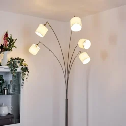 Lampes En Tissu-hofstein Lampadaire Alsen Nickel mat, 5 lumières