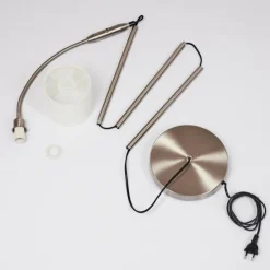 Lampes En Tissu-hofstein Lampadaire Alsen Nickel mat, 1 lumière