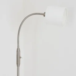 Lampes En Tissu-hofstein Lampadaire Alsen Nickel mat, 1 lumière