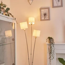 Lampes En Tissu-hofstein Lampadaire Alsen Nickel mat, 3 lumières