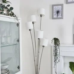 Lampes En Tissu-hofstein Lampadaire Alsen Nickel mat, 5 lumières