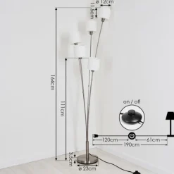 Lampes En Tissu-hofstein Lampadaire Alsen Nickel mat, 5 lumières