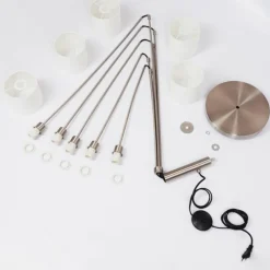 Lampes En Tissu-hofstein Lampadaire Alsen Nickel mat, 5 lumières