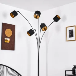 hofstein Lampadaire Alsen Noir, 5 lumières
