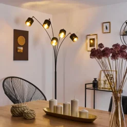 hofstein Lampadaire Alsen Noir, 5 lumières