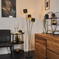 Lampes En Tissu-hofstein Lampadaire Alsen Noir, 3 lumières