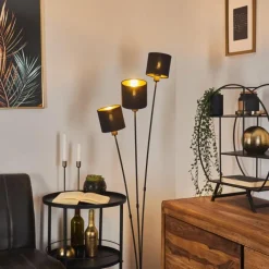 Lampes En Tissu-hofstein Lampadaire Alsen Noir, 3 lumières